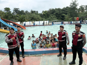 Operasi Lilin Krakatau 2025, Samapta Polres Way Kanan Gelar Patroli di Waterfall