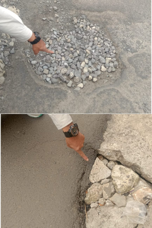 Lapor Pak Kadis”‘Belum Satu bulan Dikerjakan, Sudah Hancur dan Berlobang. Jalan Hotmix Kelurahan Segala mider Gg Sawo Bandar Lampung Warga Geram.!