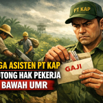 Asisten Lapangan PT KAP Diduga Potong Hak Pekerja Tanpa Prosedur Hukum