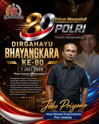 Bang Jo Pimpin ROK Lampung Ucapkan HUT Polri Ke – 80 : Siap Jaga Silaturahmi & Kemitraan