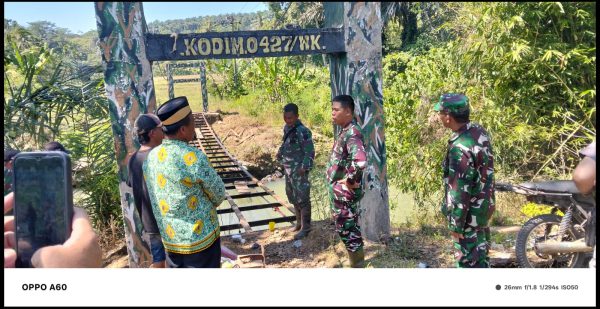 Jembatan Merah Putih Juku Batu Dikebut, Dandim 0427/Way Kanan: “1 Minggu Lagi Warga Bisa Lewat