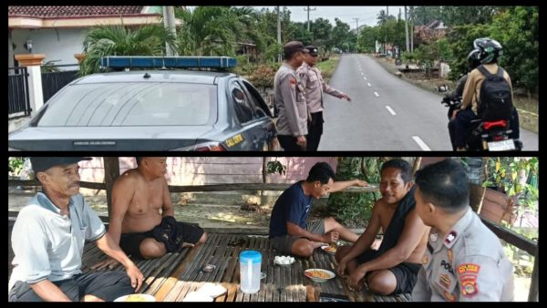 Perkuat Sinergi, Polsek Way Tuba Gelar Patroli Dialogis dan Sosialisasi Sabuk Kamtibmas
