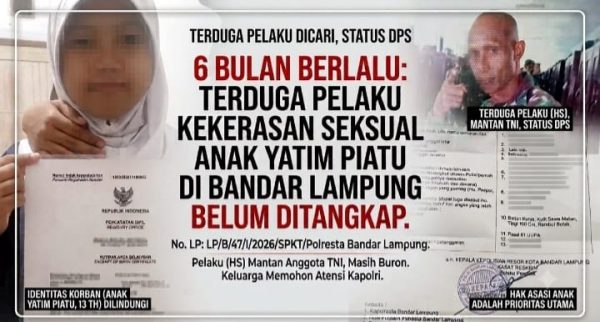 6 Bulan Laporan Jalan di Tempat, Keluarga Korban Kekerasan Seksual Anak di Bandar Lampung Tunggu Kepastian Hukum
