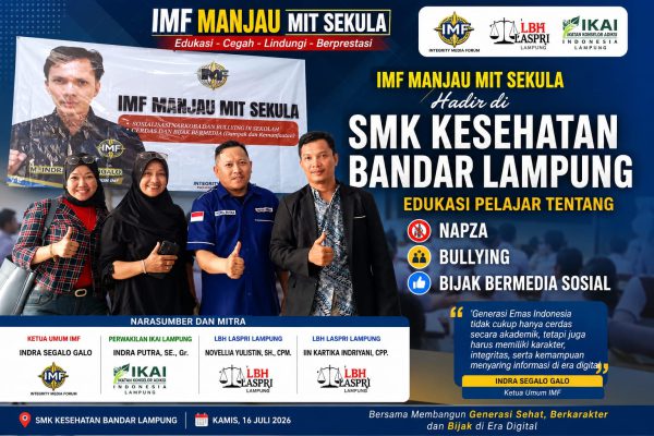 IMF Manjau Mit Sekula Hadir di SMK Kesehatan Bandar Lampung, Edukasi Pelajar tentang NAPZA, Bullying, dan Bijak Bermedia Sosial