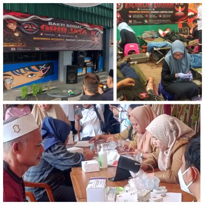 GRIB Jaya DPC Kota Bandar Lampung Gelar Donor Darah dan Cek Kesehatan Gratis Sambut HUT RI ke-81