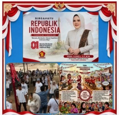 Bunda Erma Hadiri Kemeriahan HUT RI 81 di Natar : Jaga Semangat Gotong Royong dan Persatuan
