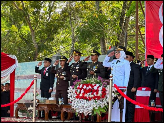 Kapolres Hadiri Upacara Peringatan HUT ke-81 Kemerdekaan RI di Pemkab. Way Kanan